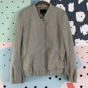 Banana Republic Women’s Italian Wool-Blend Bomber, Light/Heather Grey, Size L